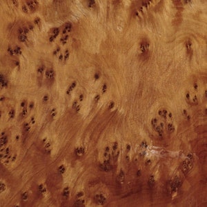 Thuya Burl wood veneer 3&quot; x 10&quot; raw with no backing 1/42&quot; thickness A grade