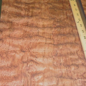 Bubinga Waterfall Kewazinga wood veneer 12" x 11" raw no backing 1/32" thickness