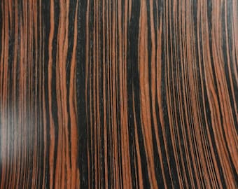 Ebony Macassar composite wood veneer 48" x 96" on wood backer 1/25" thick 603
