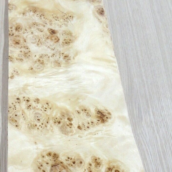 Mappa Burl wood veneer 7" x 37" raw with no backing 1/42" thickness AAA grade
