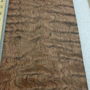 Waterfall Bubinga Figured Kewazinga wood veneer 7&quot;-8&quot; x 16&quot;-18&quot; on wood backer
