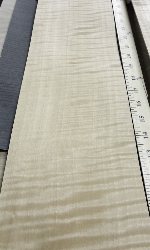 7 Pieces Fiddleback-Figured Quartered Makore Veneer – 24" X 12", Curly Lumber, USA Made