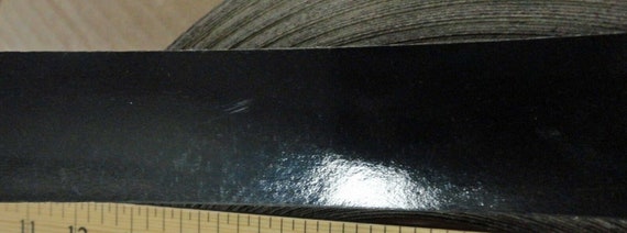 Black High Gloss polyester edgebanding 5/8" x 120" preglued adhesive roll 1/40" 