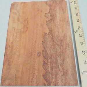 Figured Splated Tiama wood veneer 7&quot; x 10&quot; raw no backing 1/42&#39; thickness &quot;A&quot;