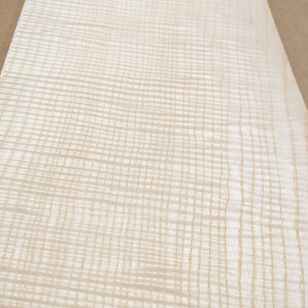 Ash Figured Fiddleback Curly wood veneer 6" x 53" raw no backing AA+ grade 1/42"