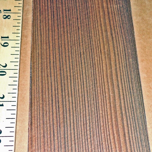 Fumed Smoked European Larch Walnut wood veneer 3" x 9" with no backing