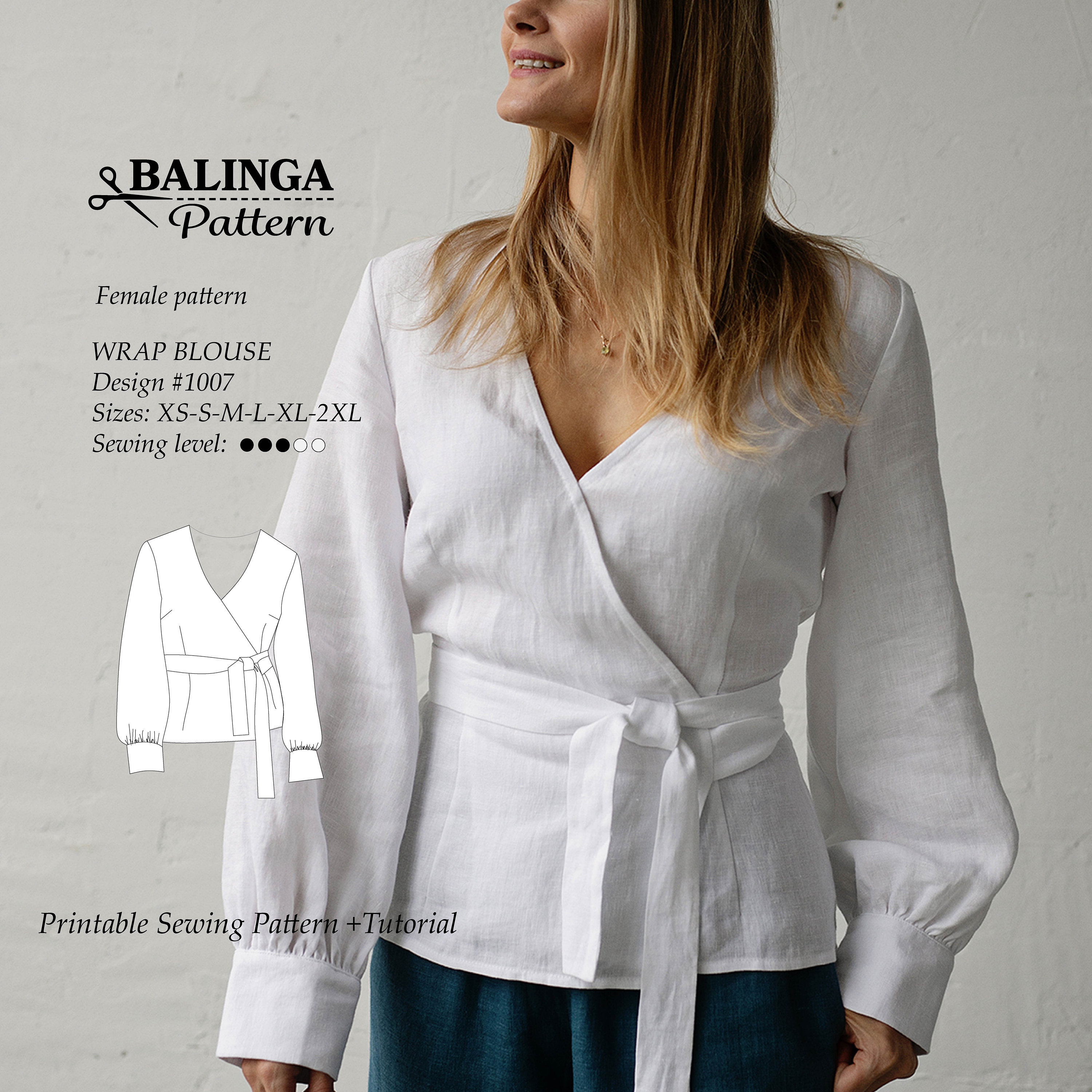 Wrap blouse dames best sale