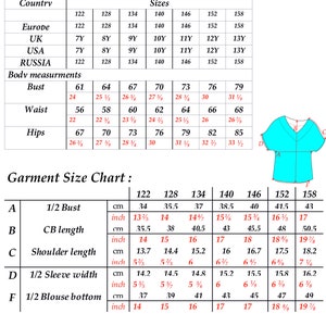 Girls Kimono Sleeve Blouse PDF Sewing Pattern Sizes 7y-13y 122-158 cm height zdjęcie 2