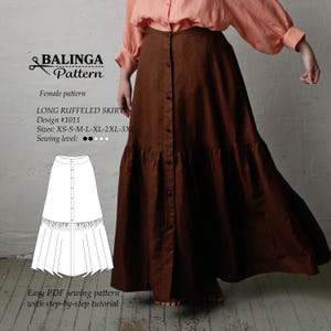 Ruffle Skirt Sewing Pattern - Sizes XS-3XL