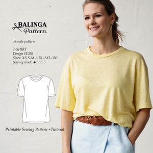 Beginner-Friendly T-Shirt Sewing Pattern in Multiple Sizes - XS to 2XL