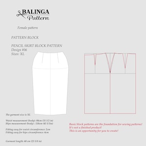 Basic Skirt Block Pattern for XL Size Suggested for Beginners and New Patterns Drafting