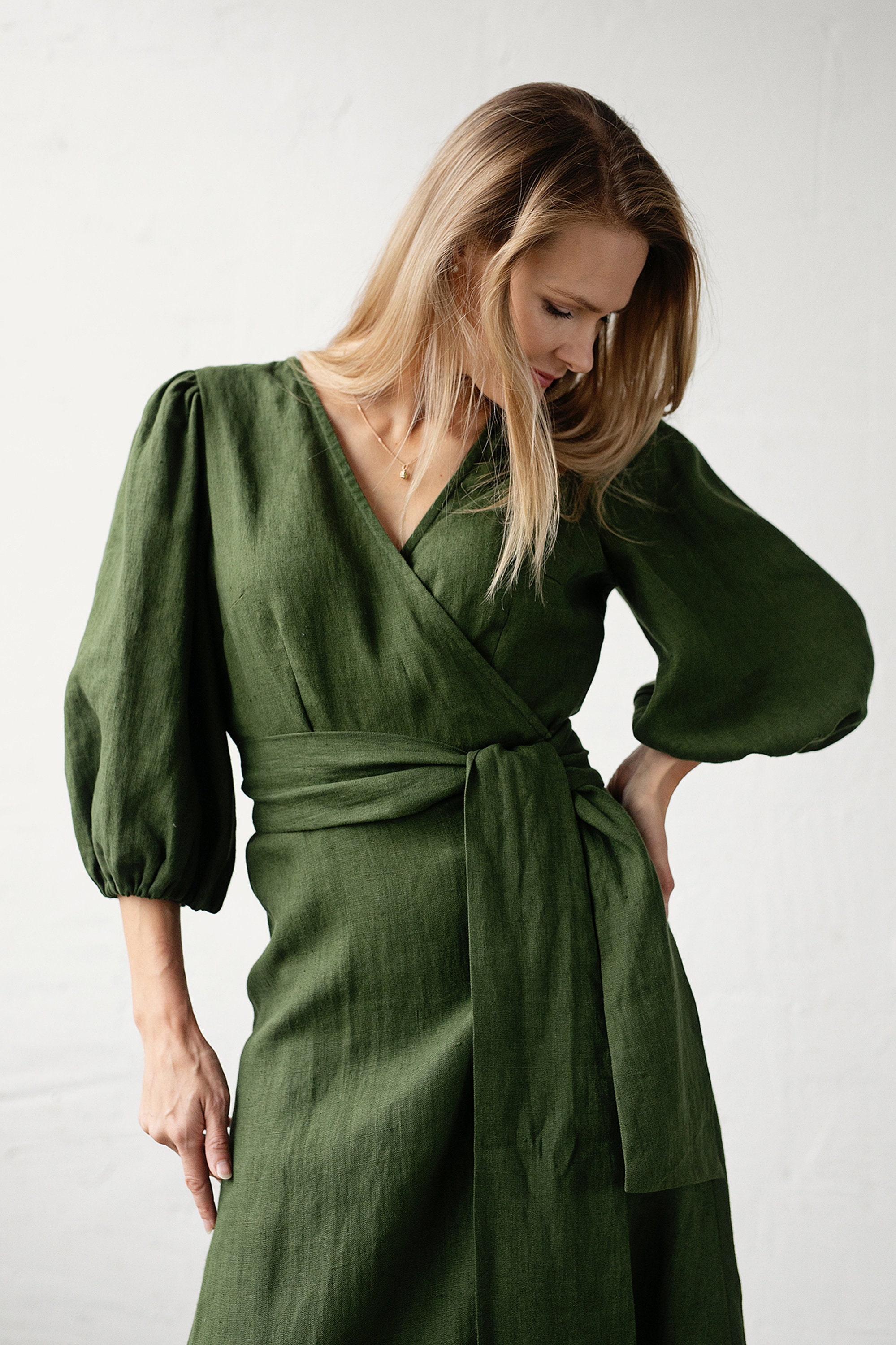 Wrap Dress With Puff Sleeves PDF Digital Sewing Pattern Sizes XS-2XL - Etsy