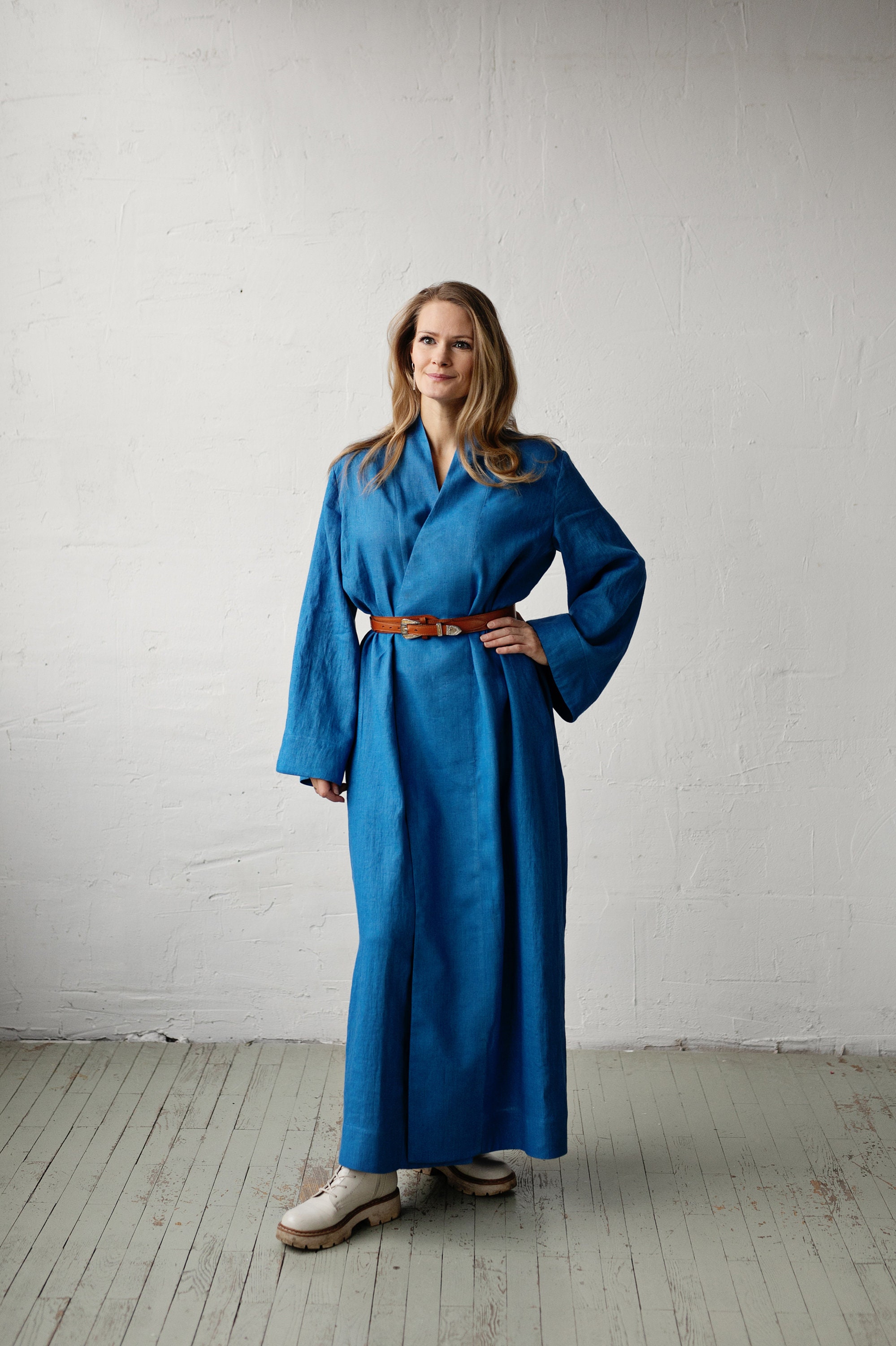 Long Kimono Wrap Robe With Long Sleeves PDF Digital Sewing Pattern