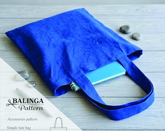 Simple Tote Bag PDF Sewing Pattern: Beginner Friendly Tutorial (50x50cm)