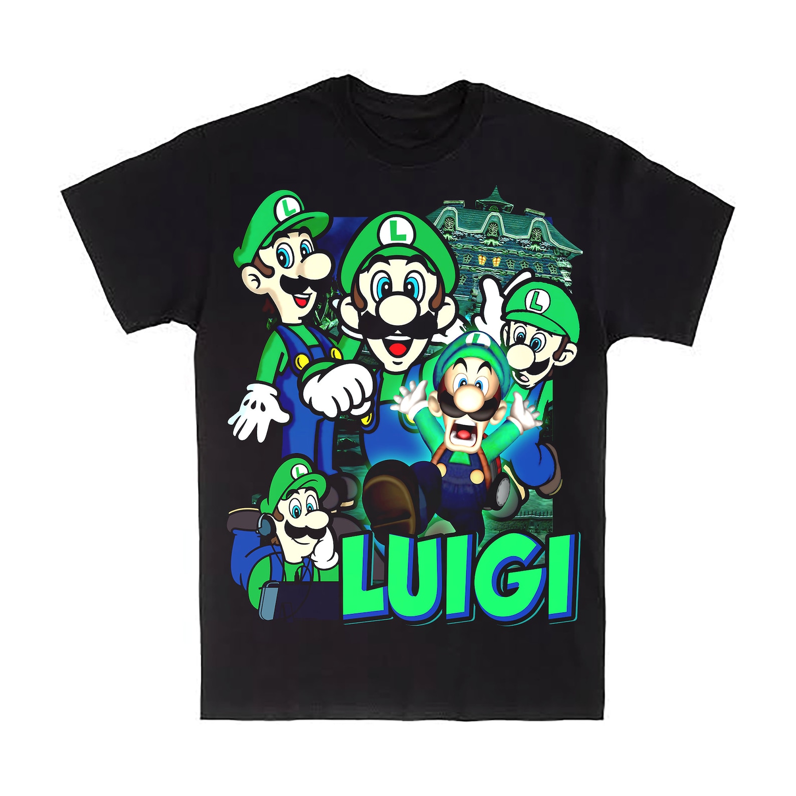 Luigi Super Mario Custom T Shirt Unisex Mens & Women's Etsy