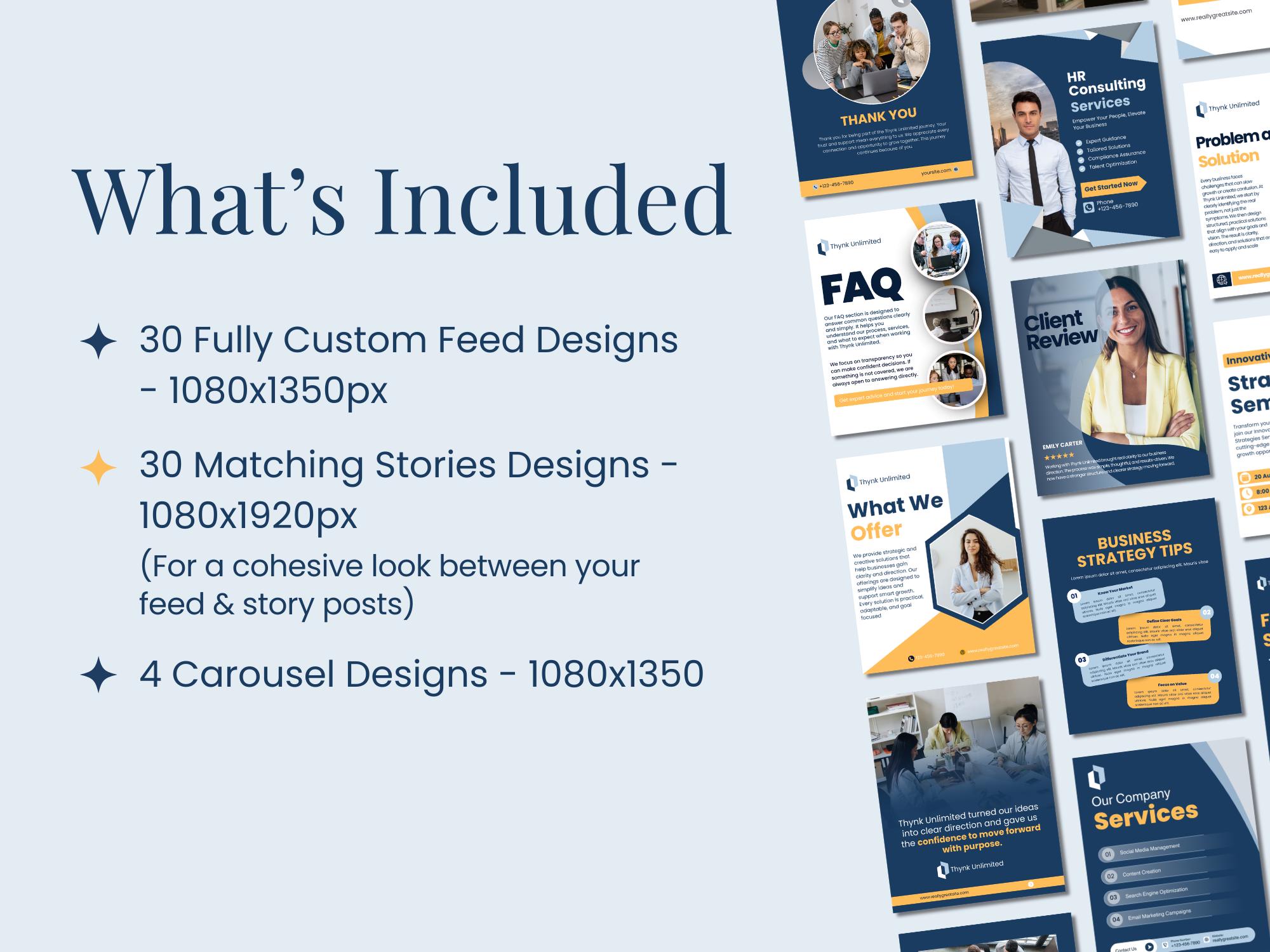 Editable Business Canva Templates Bundle | Instagram Post, Story ...
