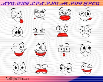 Download Cartoon Emotions Svg Etsy