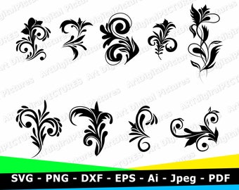 Line, FLOWERS in SVG Ornamental Corner Lines Plants Svg,floral ...