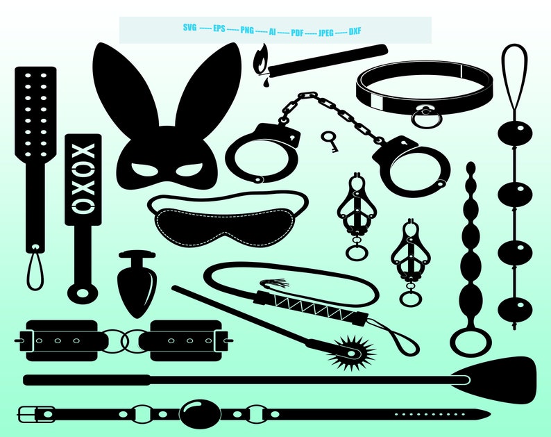 Sexual Things Svg | Sexy BDSM Clipart | Leather Belt Drawn Svg | Handcuffs Svg Art | Spanking Things Pattern | Blindfold Illustration Svg 