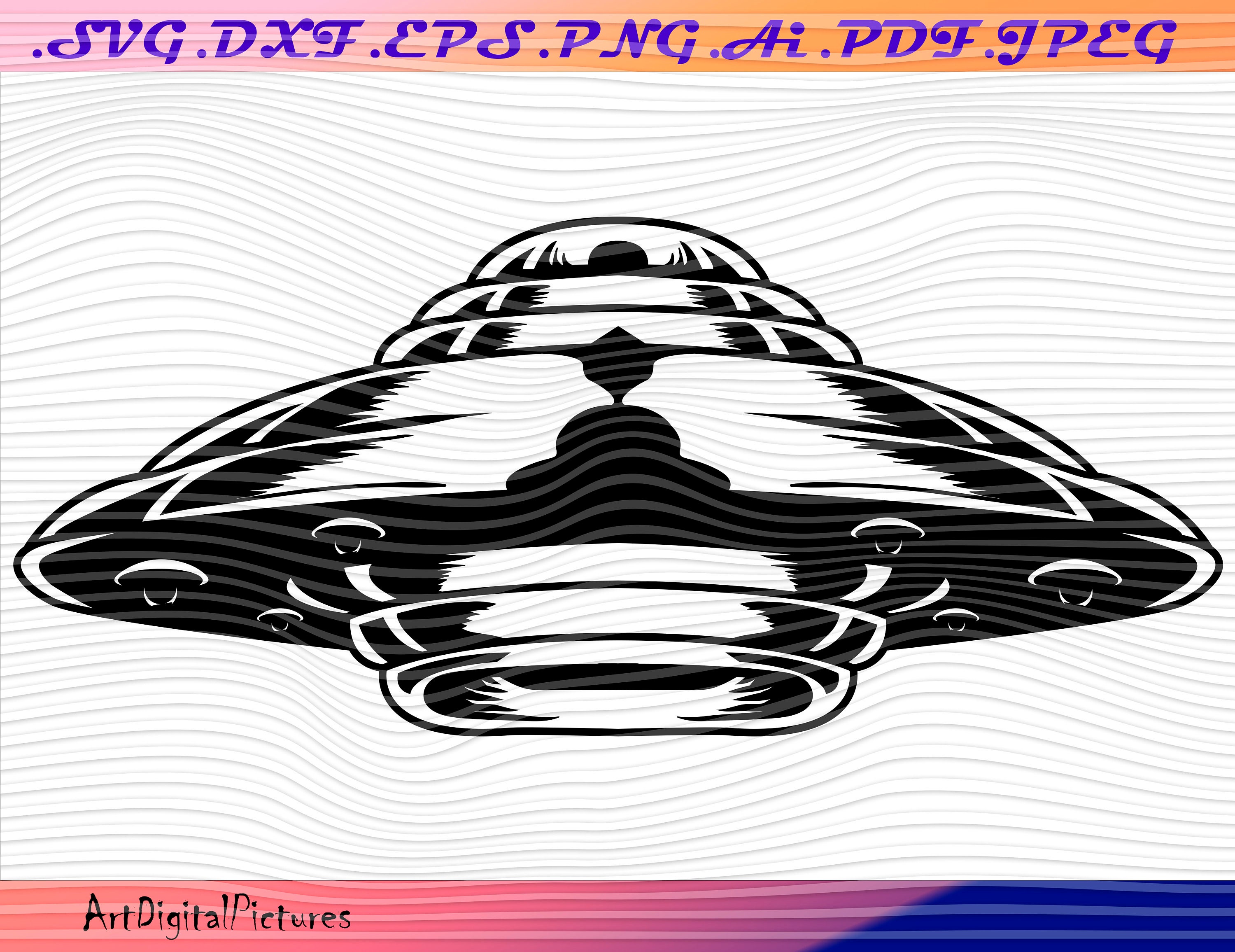 Flying Saucer UFO Alien Abduction SVG UFO Svg Sci Fi Etsy