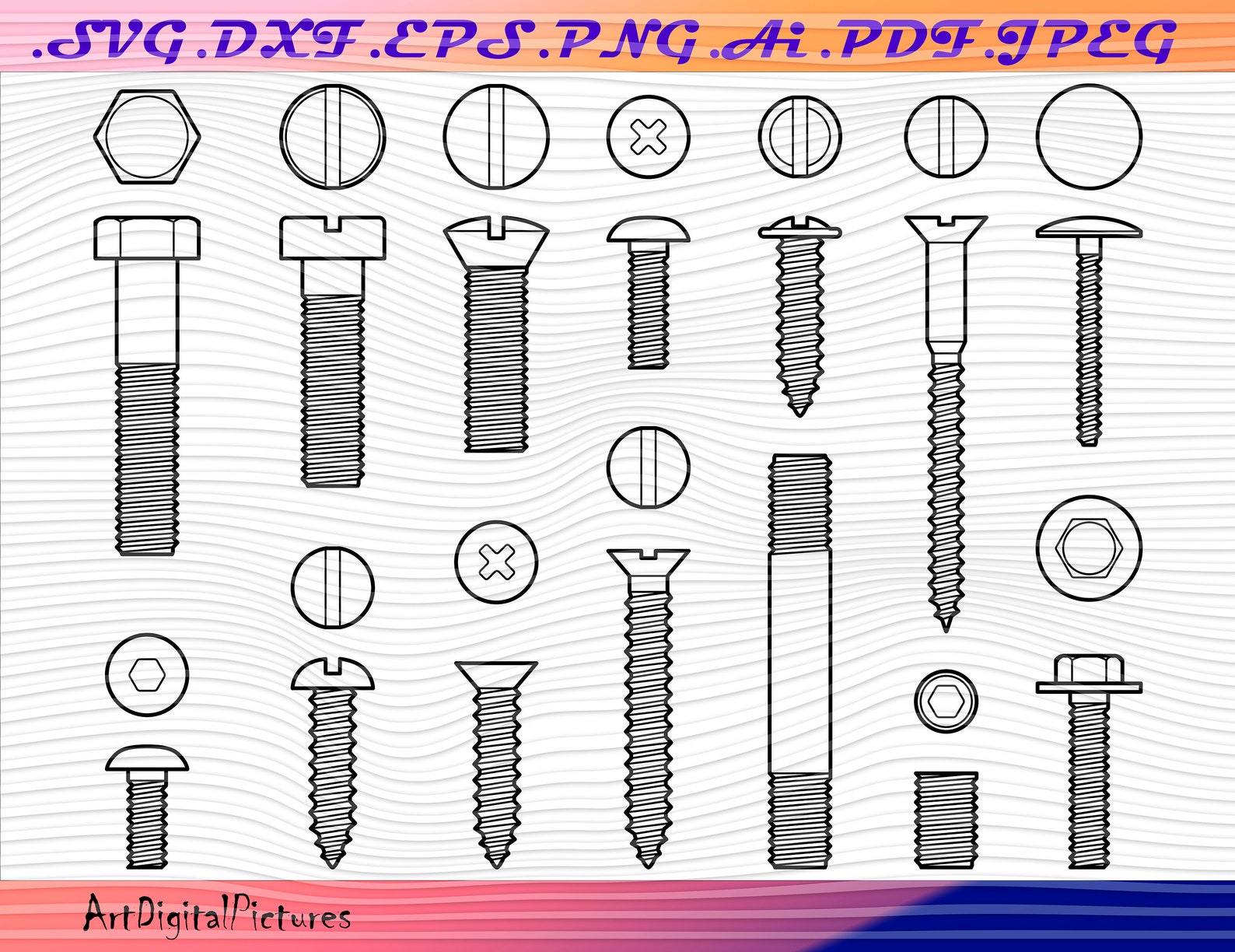Screw Nut Bolt Svg