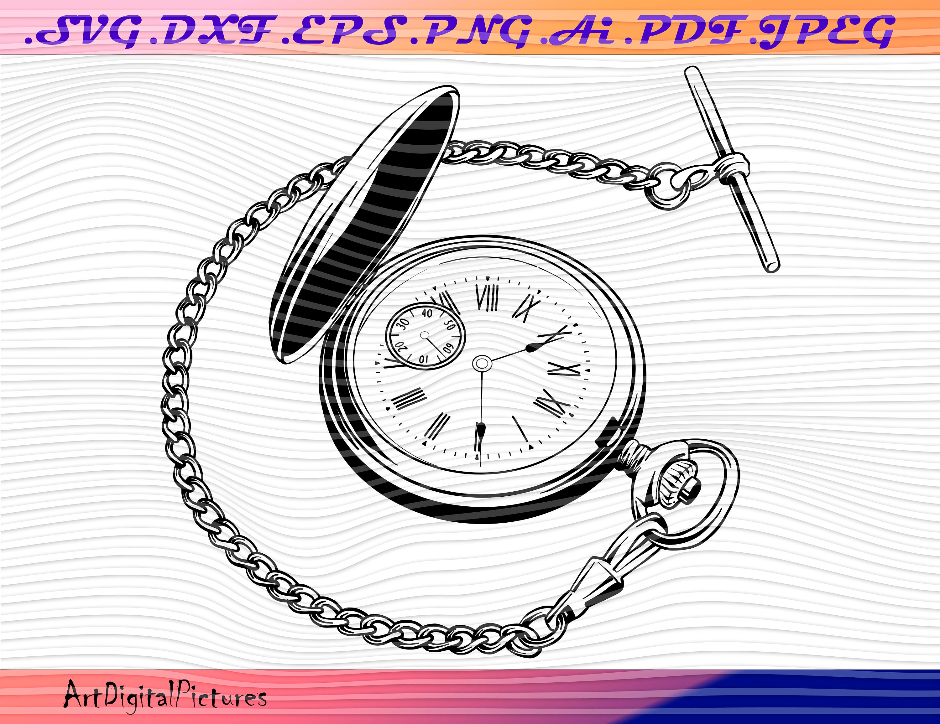 Pocket Watch SVG, Watch Svg, Pocket Watch Clipart, Pocket Watch Files