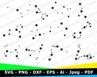 Star zodiac constellation svg png| zodiac svg| horoscope svg| cricut svg cutting files| star constellation| star signs svg| zodiac signs svg