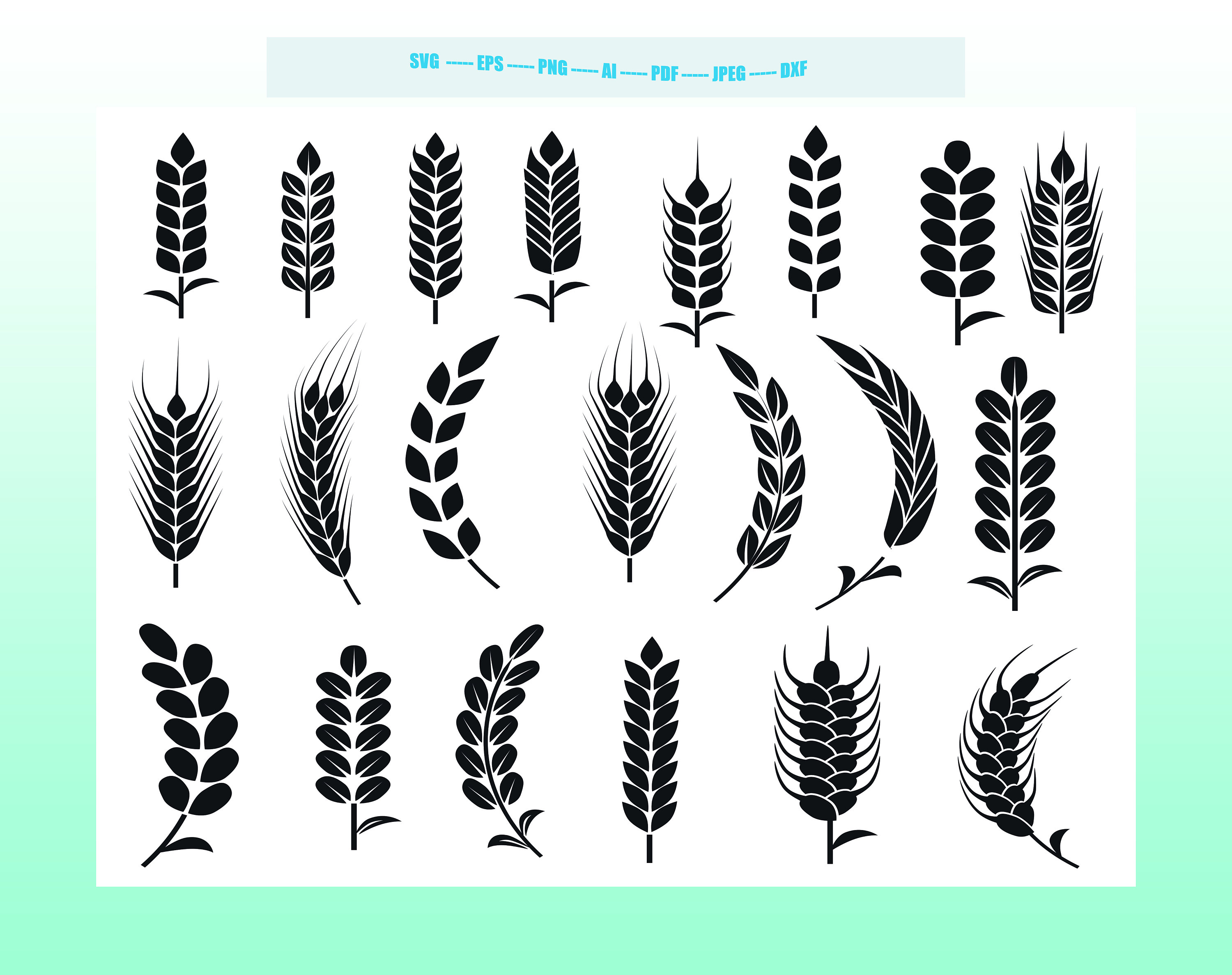 Wheat Corn Svg Wheat Silhouette Herb Illustration Plant Etsy UK
