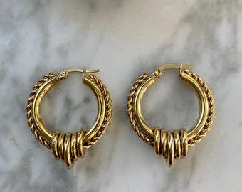 Iconic earrings - statement earrings - chunky earrings - creoles - hoops - earrings - gold - earrings large - large rings