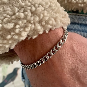 Armband heren - Armband heren zilver - Armband mannen -schakelarmband - stainless steel bracelet men - heren sieraden - grove armband silver