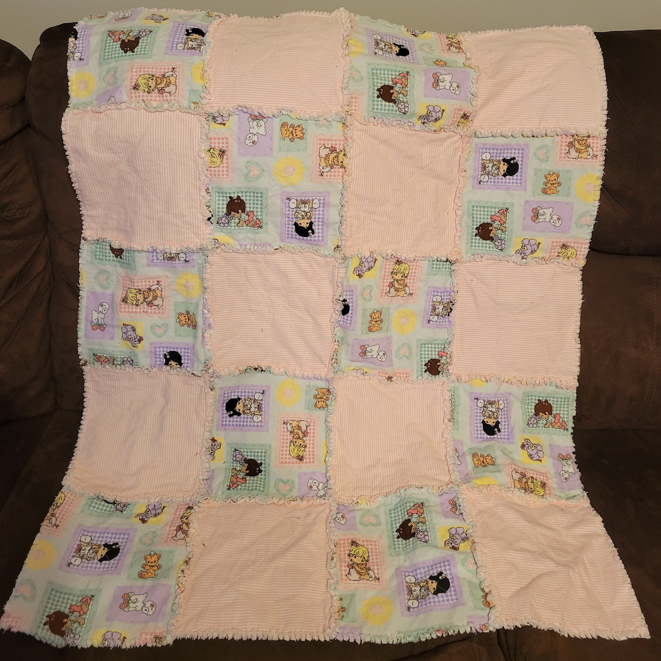 Precious Moments Baby Rag Quilt/baby quilt/shower gift Etsy
