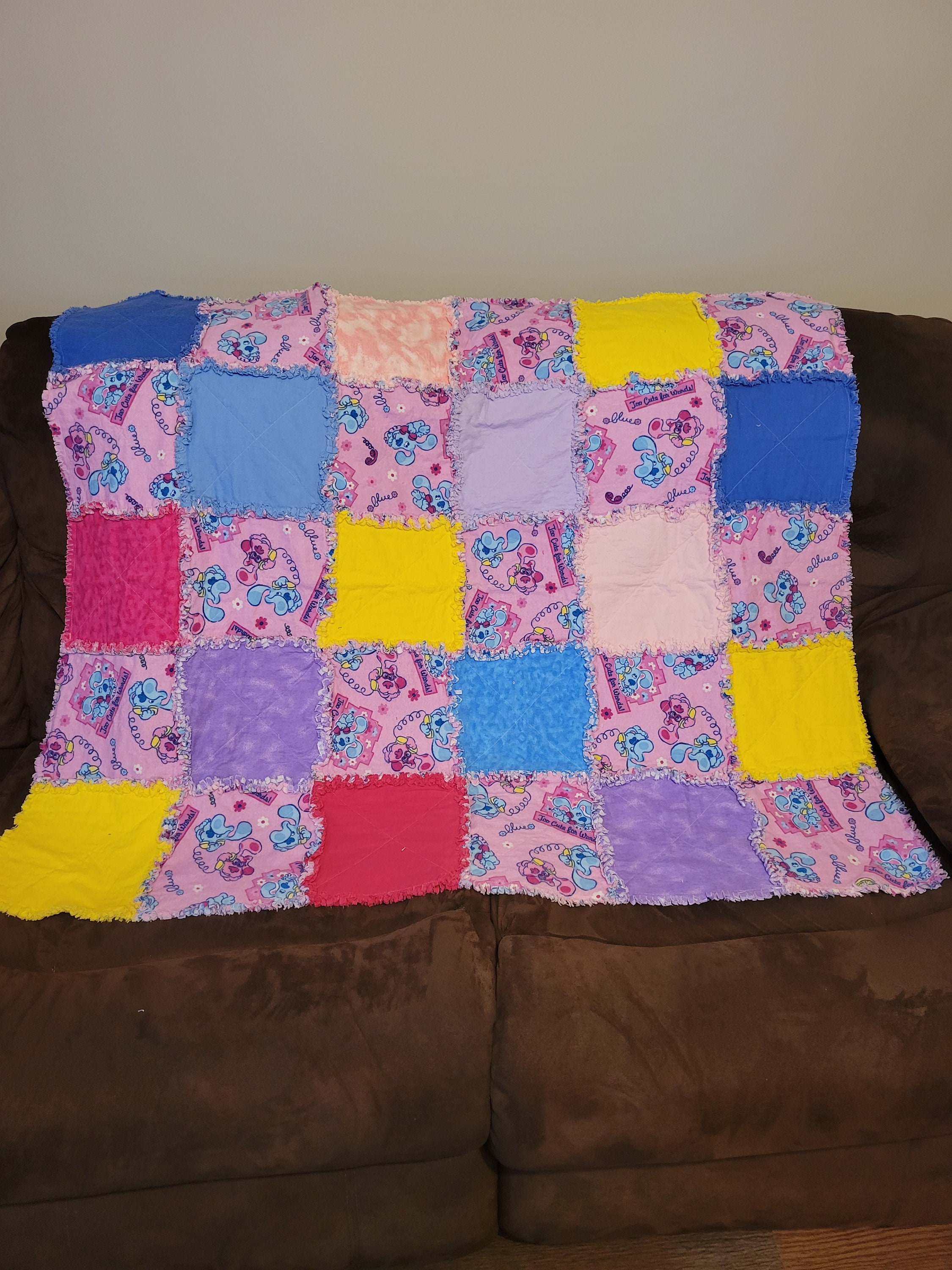 Blues Clues Rag Quilt/Toddler Quilt/Girl Quilt Etsy