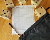 YARDZEE Yahtzee Dice game with Laminated Score Card, Marker and Bag Yard Games Dice Yard Game