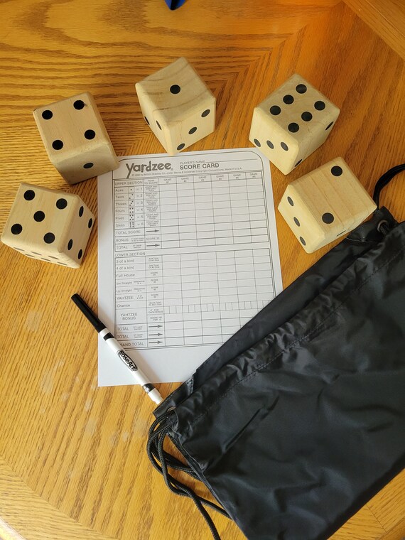 Laminated Yahtzee Lawn Dice Game reusable scorecard Yardzee 3 Laminated Yahtzee Lawn Dice Game reusable scorecard Yardzee 3