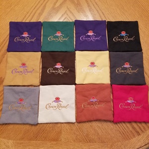 Set of 8 Embroidered Cornhole Bags/whiskey cornhole bags