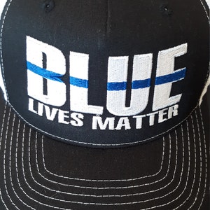 Gestickte Blue Lives Matter Mütze: Dünne blaue Linie Polizeimütze