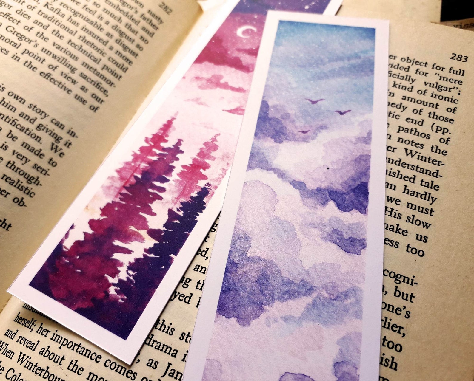 Watercolor Bookmarks Etsy