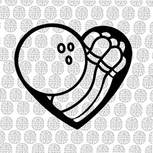 Bowling Heart SVG,PNG,EPS