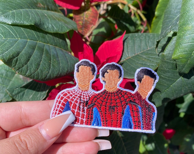 Spiderman Iron on Patch/ No Way Home/ Tobey Maquire, Tom Holland, Andrew Garfield. Etsy