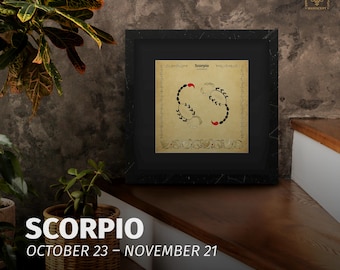 Scorpio Zodiac Sign – Hand-Painted Astrology Artwork | Unique Wall Art