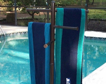 diy poolside towel rack