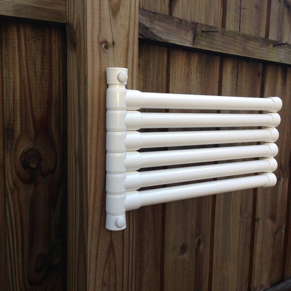 Toallero de pared blanco para piscina, patio, jacuzzi, jardín, baño o muelle