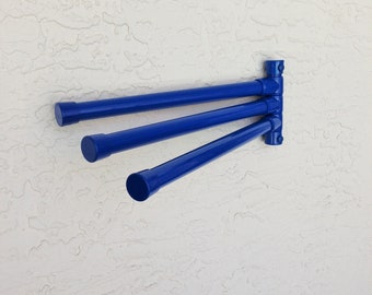 Towel Holder - Wall Mount - Aqua Blue - For Pool, Patio, Hot Tub, Yard, Bathroom, or Dock