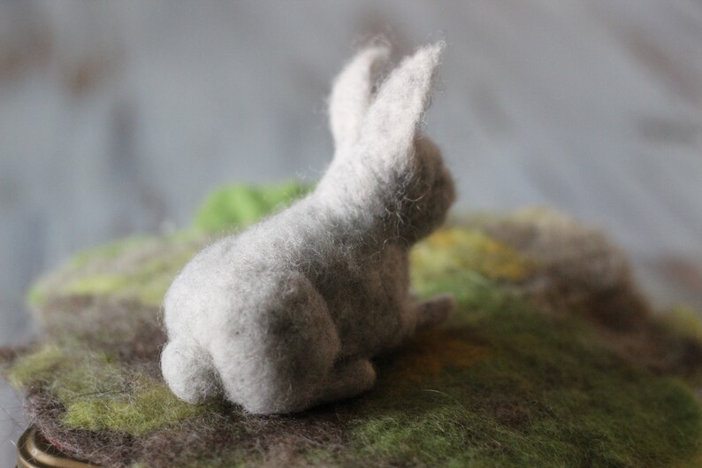 Needle felted wool bunny for decor or creative play image 3