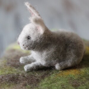 Needle felted wool bunny for decor or creative play image 2