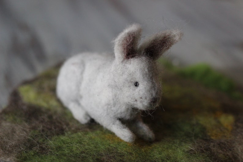 Needle felted wool bunny for decor or creative play image 4