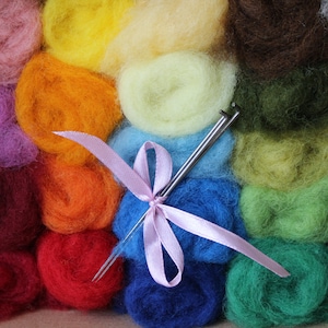 Needle felting starting kit, wool fibre kit, felting starter kit