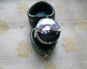 Large Statement Ring Black and Clear Stones