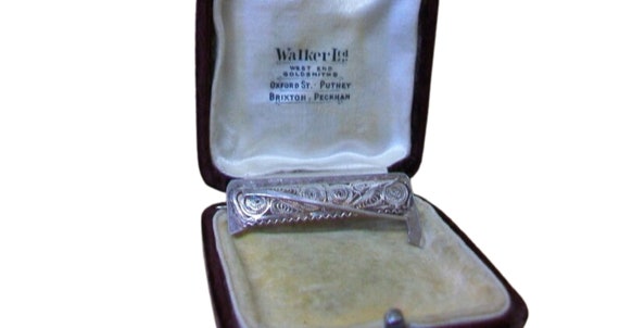 sale, Brooch Solid Silver Hallmarked Antique Fili… - image 1