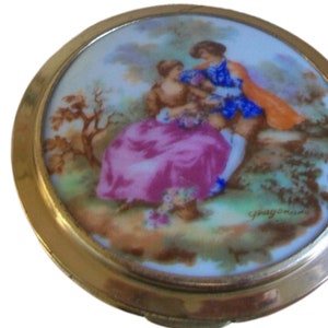 Vintage Limoges Mirror Powder Compact by Fragonard